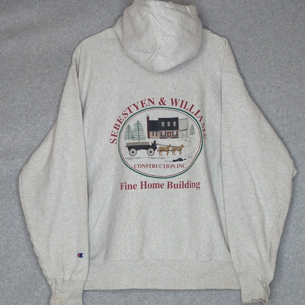 Vintage‎ Champion Reverse Weave Hoodie Sweatshirt Sebestyen Williams XL Graphic
